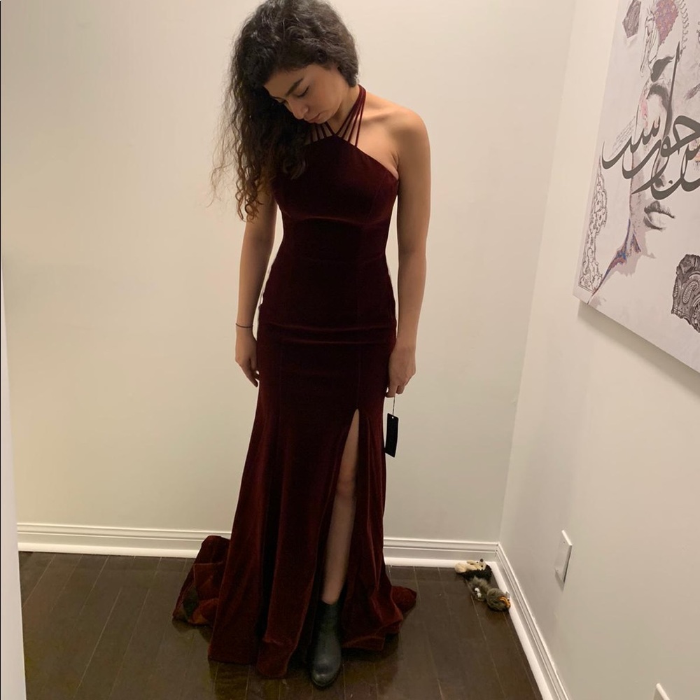 Mahogany Velvet Formal Dress